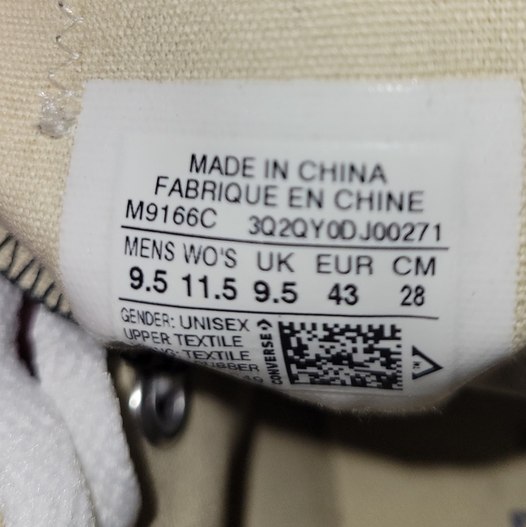 CONVERSE ALL STAR CHUCK TAYLOR LOW  M9166  BLACK / WHITE - Picture 2 of 3